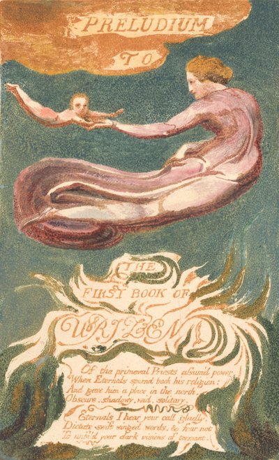 The First Book of Urizen, 2. tábla, "Preludium to the Book of Urizen" (Bentley 2a) alkotó: William Blake