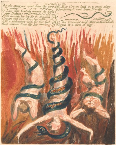 Urizen első könyve, 7. tábla: „Ahogy a csillagok elkülönülnek a földtől...” (Bentley 6) alkotó: William Blake