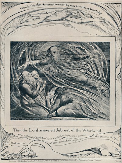 Az Úr válaszol Jóbnak a forgószélből. Job., 1780-1820, 1923 alkotó: William Blake