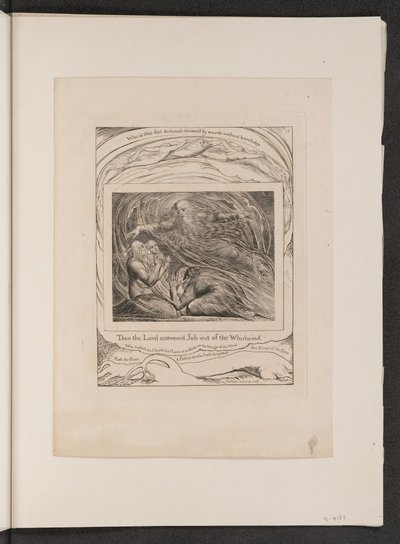 Az Úr válaszol Jóbnak a forgószélből, 1825. alkotó: William Blake