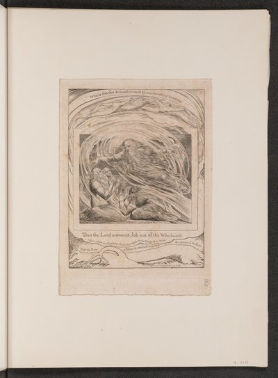 Az Úr válaszol Jóbnak a forgószélből, 1825. alkotó: William Blake