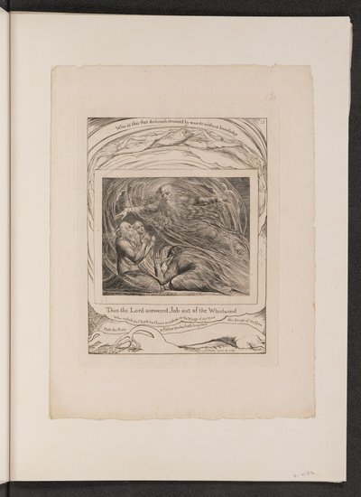 Az Úr válaszol Jóbnak a forgószélből, 1825. alkotó: William Blake