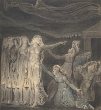 Példabeszéd a bölcs és ostoba szüzekről, kb. 1799-1800. alkotó: William Blake