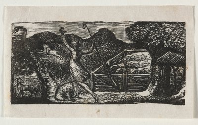 Vergilius pásztorai, I. ecloga: A pásztor elűzi a farkast alkotó: William Blake