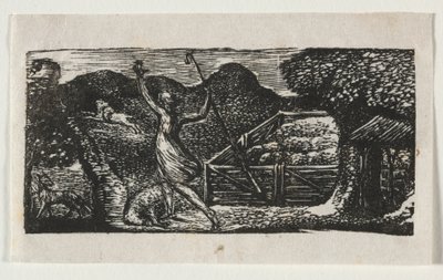 Vergilius pásztorai, I. ecloga: A pásztor elűz egy farkast, 1821. alkotó: William Blake
