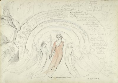 Homérosz árnyalatai és az ókor más költői, illusztráció Dante Alighieri Isteni színjátékához, 1824-27 (toll és tinta WC-vel ceruzával és krétával papíron) alkotó: William Blake