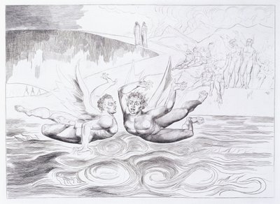 A hatlábú kígyó megtámadó Agnolo Brunelleschi, 1824-1827 alkotó: William Blake