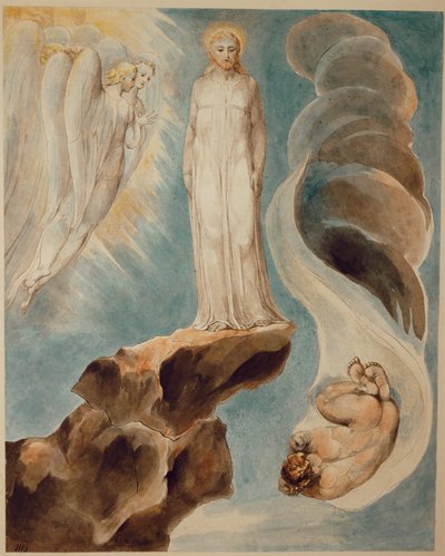 A harmadik kísértés (akvarell, papír) alkotó: William Blake