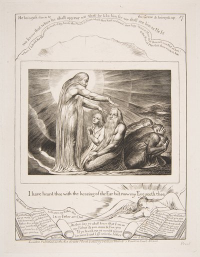 Isten látomása, Jób könyvének illusztrációiból, 1825-26. alkotó: William Blake