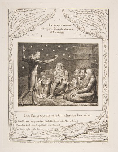 Elihu haragja, Jób könyvének illusztrációiból, 1825-26. alkotó: William Blake
