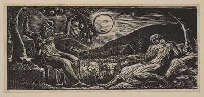 Thenot Under a Fruit Tree, Thorntons Pastorals of Vergil, 1821-ből. alkotó: William Blake