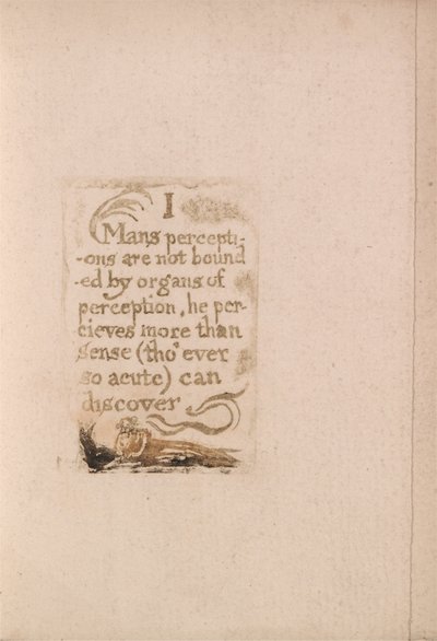 Nincs természetes vallás, 10. tábla, én Az ember észlelései nincsenek korlátozva. . . . (Bentley b3) alkotó: William Blake