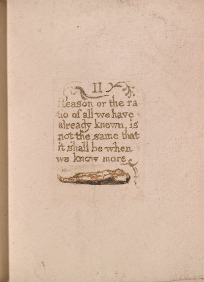 Nincs természetes vallás, 11. tábla, II. Ok vagy arány. . . . (Bentley b4) alkotó: William Blake