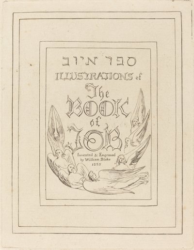 Jób könyvének vésett illusztrációinak címlapja, 1825. alkotó: William Blake