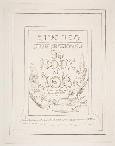 Címlap, az Illusztrációk Jób könyvéből, 1825-26. alkotó: William Blake