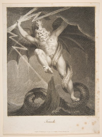 Tornado-Zeus harcol a Typhon Erasmus Darwin ellen, A botanikus kert, 1795. augusztus 1. alkotó: William Blake
