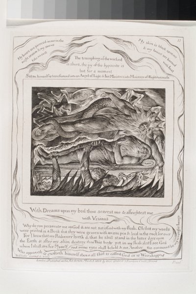 Álmok az ágyamban, te megijesztesz (metszet indiai papírlapon) alkotó: William Blake