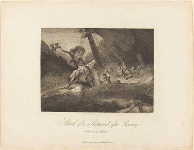 Vázlat egy hajótörésről alkotó: William Blake after George Romney