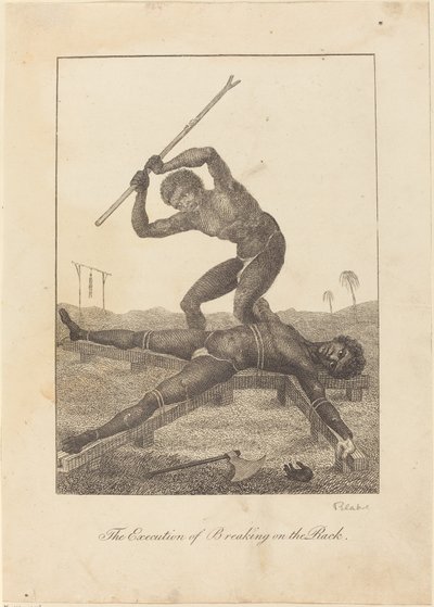 A törés végrehajtása az állványon alkotó: William Blake after John Gabriel Stedman