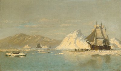 Grönland partjainál - nyílt vizet kereső bálnavadász alkotó: William Bradford