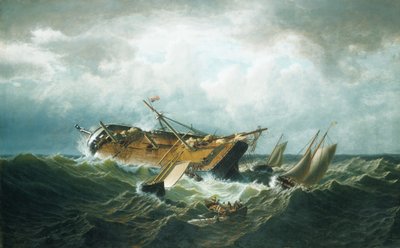 Hajótörés Nantucket partjainál (Roncs Nantucket partjainál vihar után) alkotó: William Bradford