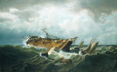 Hajóroncs Nantucketnél Roncs Nantucketnél vihar után, kb. 1860-61. alkotó: William Bradford