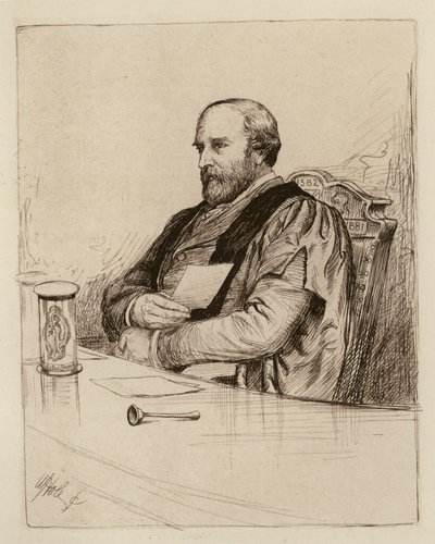 Thomas Grainger Stewart, a fizika gyakorlatának professzora (metszet) alkotó: William Brassey (after) Hole