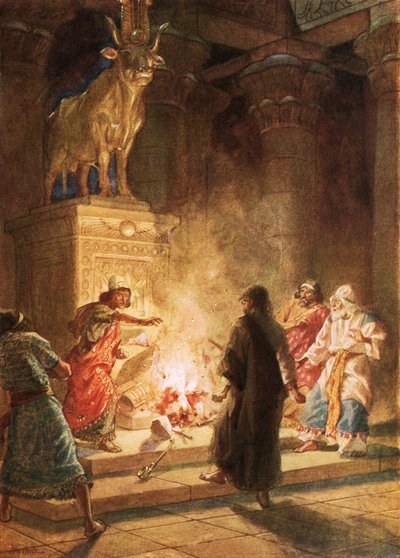 Isten prófétája elítéli Jeroboám bálványimádását alkotó: William Brassey Hole