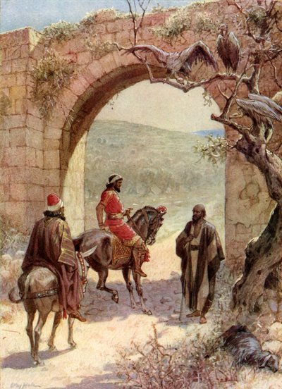 Ahab és Illés találkozása - Biblia alkotó: William Brassey Hole