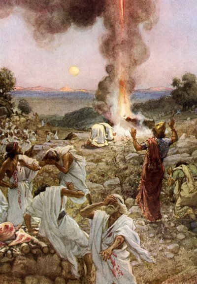 Illés áldozata a Kármel-hegyen - Biblia alkotó: William Brassey Hole