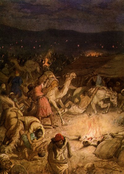 Gedeon a midianiták táborában - Biblia alkotó: William Brassey Hole