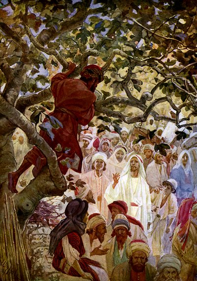 Jézus és Zakeus. - Biblia alkotó: William Brassey Hole