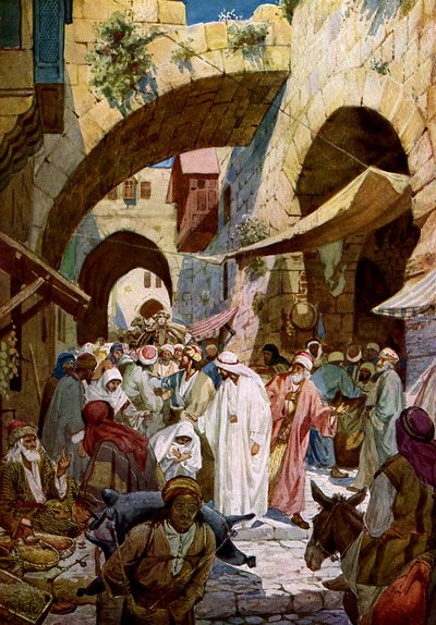 Jézus meggyógyít egy beteg asszonyt - Biblia alkotó: William Brassey Hole