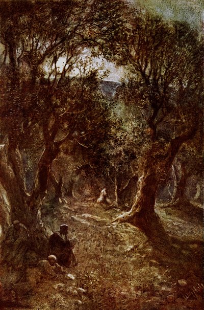 Jézus imádkozik a Gecsemáné kertben alkotó: William Brassey Hole
