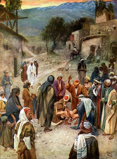 Jézus eltávolítja a gonosz szellemet - Biblia alkotó: William Brassey Hole