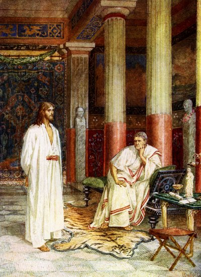 Jézus Pilátus előtt áll – Biblia alkotó: William Brassey Hole