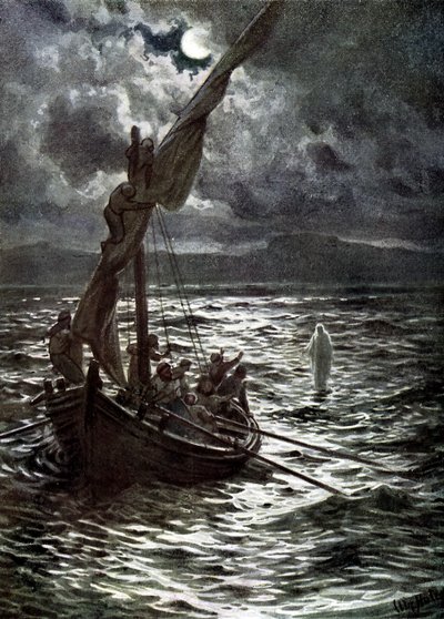 Jézus a vízen jár - Biblia alkotó: William Brassey Hole