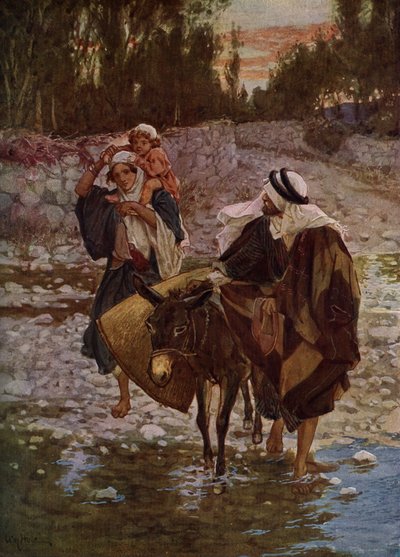 Mária, József és Jézus Egyiptomba utazik - Biblia alkotó: William Brassey Hole