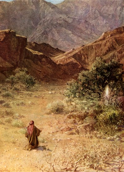 Mózes és az égő csipkebokor - Biblia alkotó: William Brassey Hole