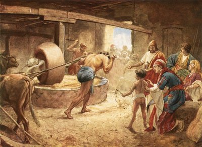 Sámson őröl a börtönben Gázában alkotó: William Brassey Hole
