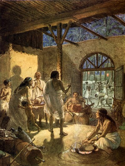 Az elsőszülöttek halála, a tíz csapás közül az utolsó. - Biblia alkotó: William Brassey Hole
