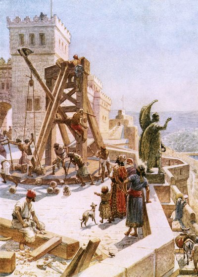 Uzziás hadimotorokat állít fel Jeruzsálem falain alkotó: William Brassey Hole