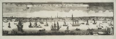 New York város déli kilátása, Észak-Amerikában, 1761 alkotó: William Burgis