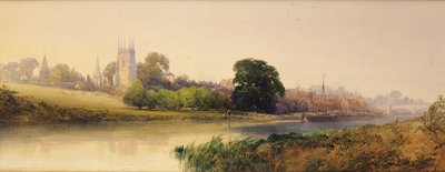 Nyári este az Avonon Eveshamban, 1870-80 körül (ceruza és akvarell) alkotó: William Callow