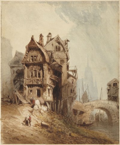 Házak a folyónál alkotó: William Callow