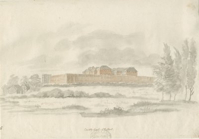 Stafford - Shire Hall: építész tusrajza (színezett), nd [c 1798] (rajz) alkotó: William Carter