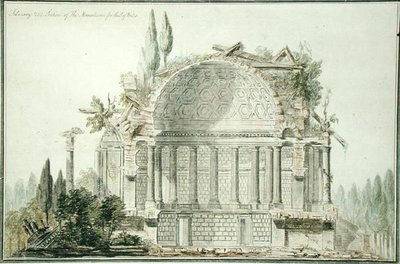 A walesi herceg (1738-1820) romos mauzóleumának terve 1752 (toll, tinta és akvarell, papír) alkotó: William Chambers