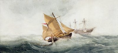 Közeledünk a roncshoz, 1837 (wc és gouache papíron) alkotó: Clarkson Frederick Stanfield
