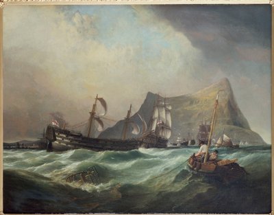 Neptunusz, a győzelem bevontatása a gibraltári kikötőbe a trafalgari csata után alkotó: Clarkson Frederick Stanfield