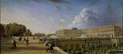 Versailles-i palota és terasz, 1825-1835 körül (olaj, panel) alkotó: William Cowen